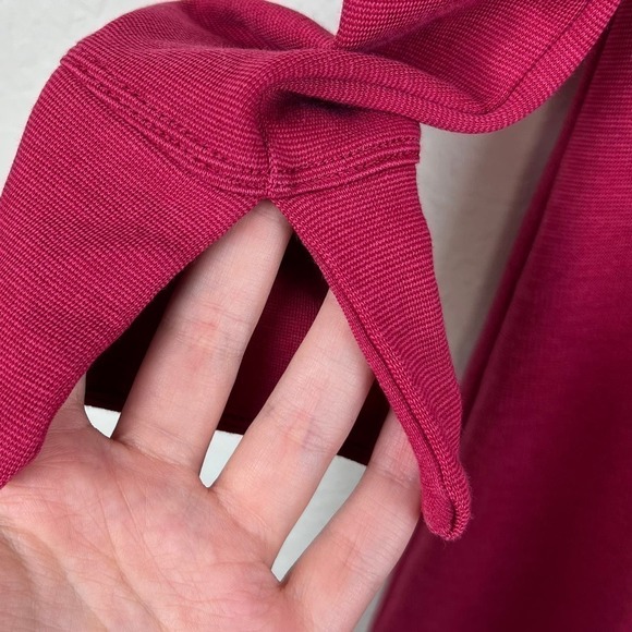 Toad&Co Finlay Faux Wrap V Neck Long Sleeve Berry Dress Size Small Stretch - Picture 5 of 7